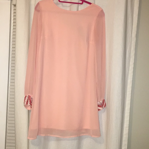 Moon Collection Dresses & Skirts - Pink sheet shift dress with beaded detail on wrist